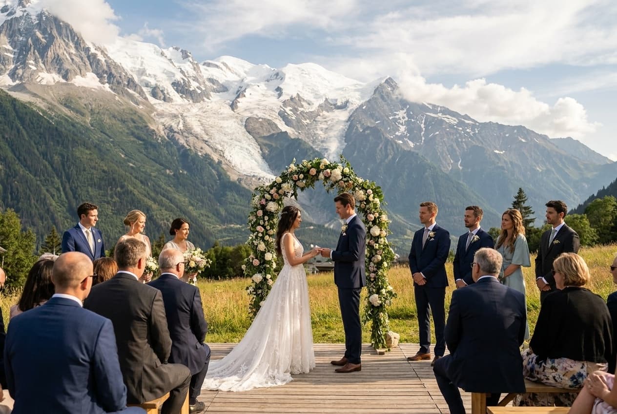 Photographe mariage Chamonix — Cérémonie glacier Alpes — Benjamin Pierre