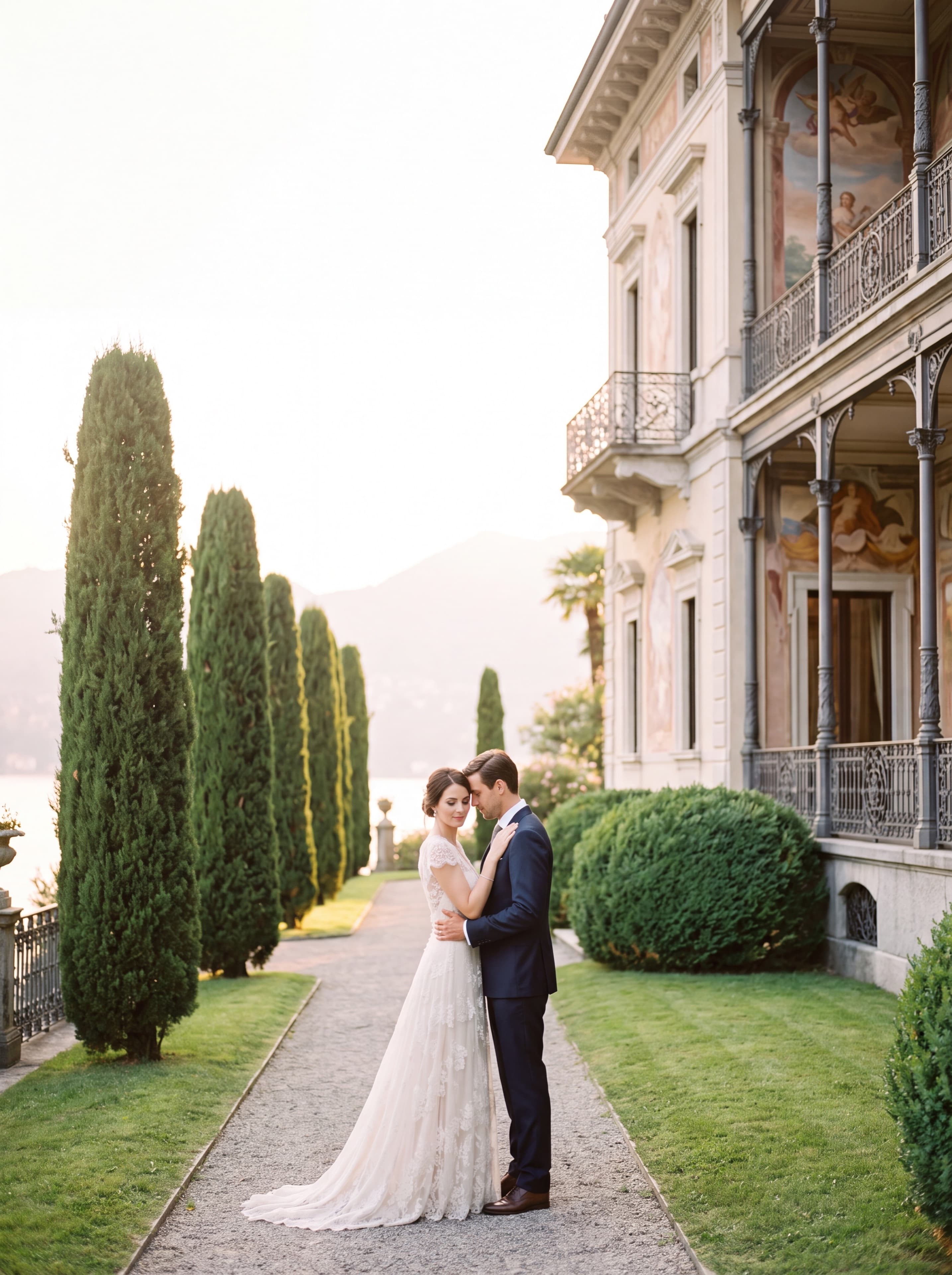 Photographe mariage Lugano — Portrait couple élégant Villa Castagnola — Benjamin Pierre Photographie