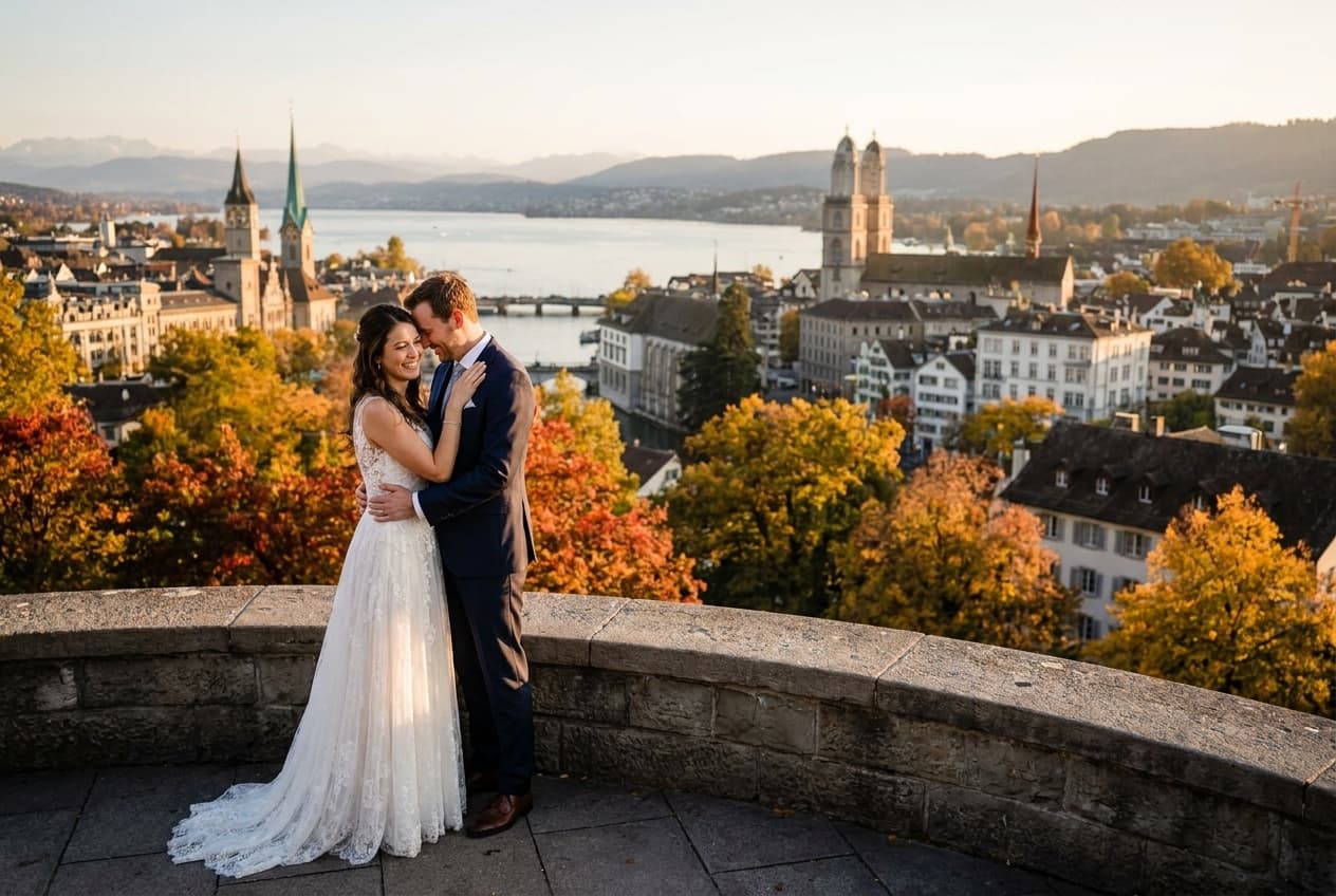 Photographe mariage Zurich — Portrait couple Vieille-Ville — Benjamin Pierre
