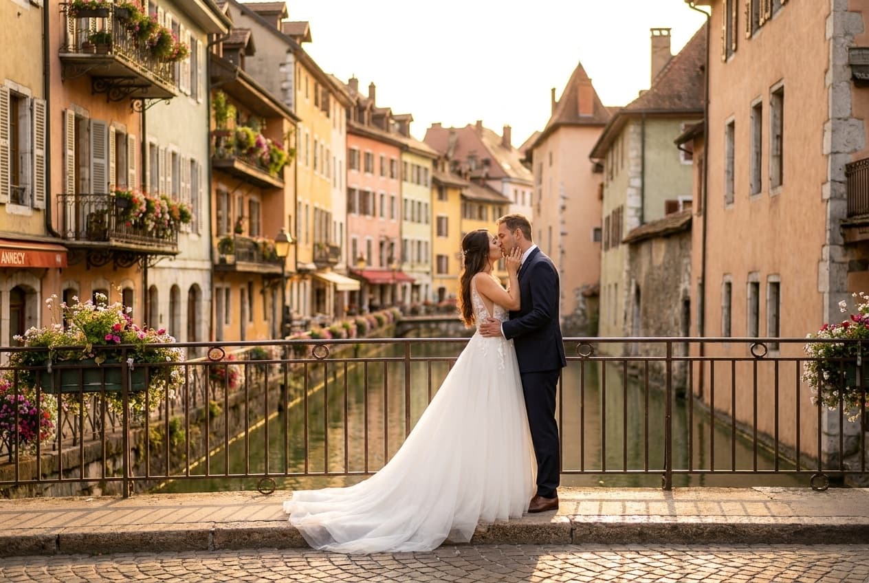 Photographe mariage Annecy — Vieille-Ville et canaux